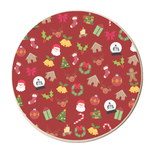 Christmas Collage Red - personalised beer coaster by Riad Mannan
