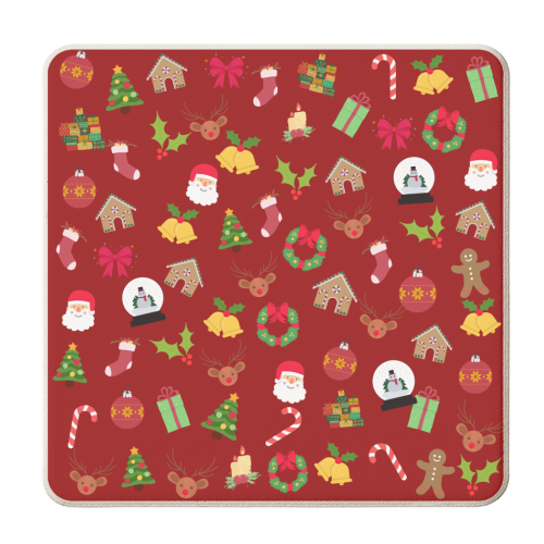 Christmas Collage Red - personalised beer coaster by Riad Mannan