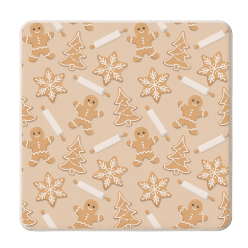 Christmas Cookies Pattern - personalised beer coaster by Amy Farmer