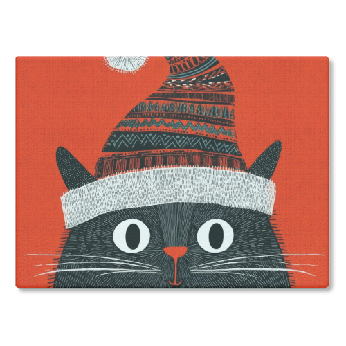 Christmas Cutie - glass chopping board by DejaReve