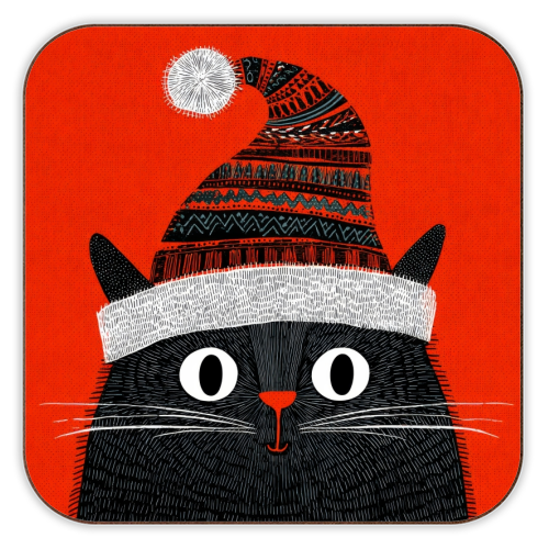 Christmas Cutie - personalised beer coaster by DejaReve