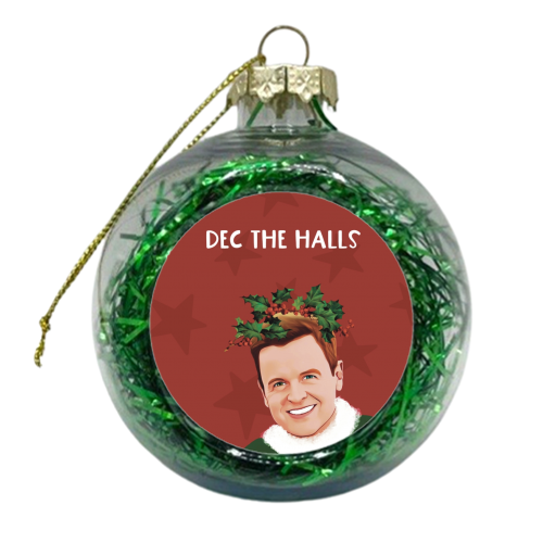 Christmas: Dec The Halls - xmas bauble by Giddy Kipper