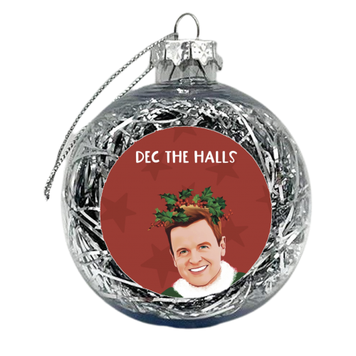 Christmas: Dec The Halls - xmas bauble by Giddy Kipper