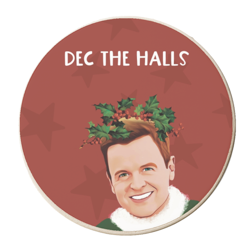 Christmas: Dec The Halls - personalised beer coaster by Giddy Kipper