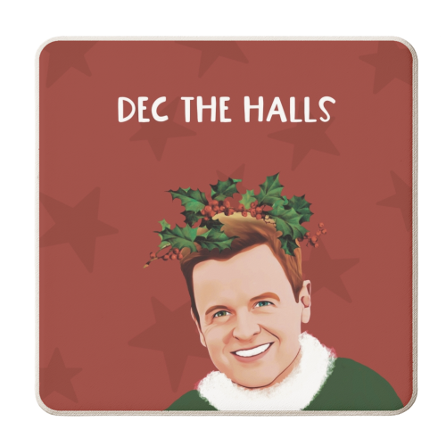 Christmas: Dec The Halls - personalised beer coaster by Giddy Kipper