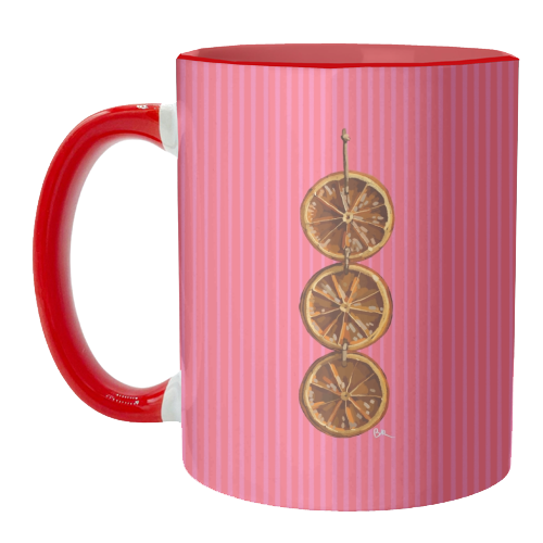 Christmas Dried Oranges - unique mug by Beverley Rae