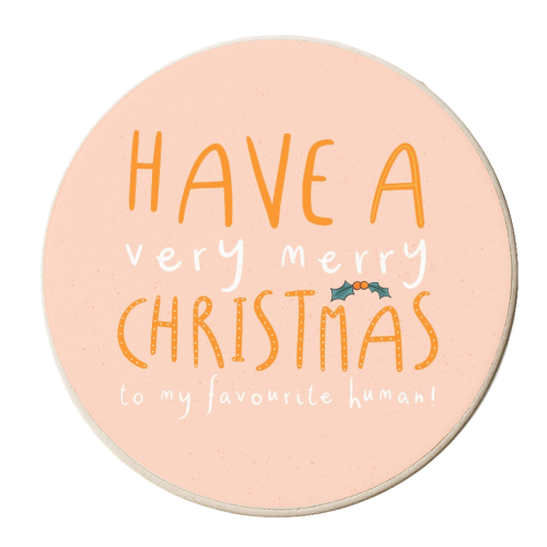 Christmas Fall Asleep - personalised beer coaster by Alice Palazon