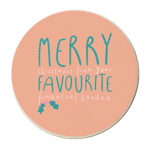 Christmas Financial Burden - personalised beer coaster by Alice Palazon