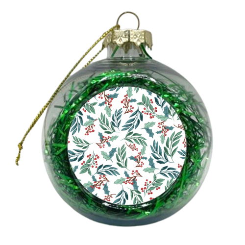 Christmas Florals - xmas bauble by Mukta Lata Barua