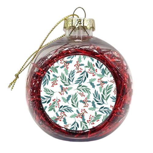 Christmas Florals - xmas bauble by Mukta Lata Barua