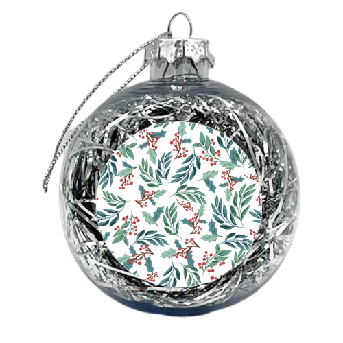 Christmas Florals - xmas bauble by Mukta Lata Barua