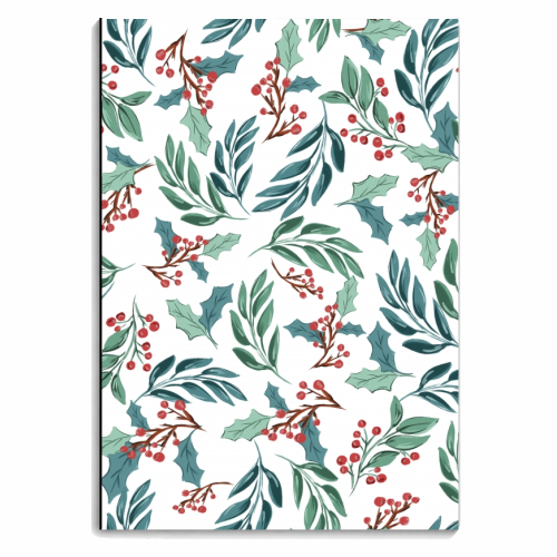 Christmas Florals - personalised A4, A5, A6 notebook by Mukta Lata Barua
