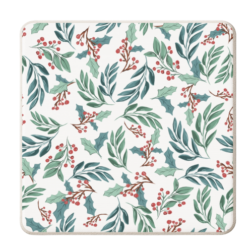 Christmas Florals - personalised beer coaster by Mukta Lata Barua