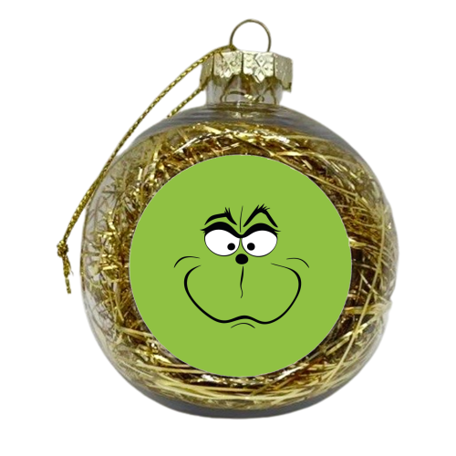 Christmas Grinch Face - xmas bauble by Yay Days
