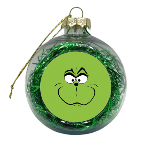Christmas Grinch Face - xmas bauble by Yay Days