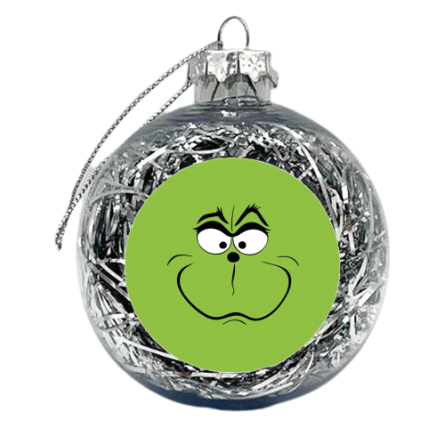 Christmas Grinch Face - xmas bauble by Yay Days