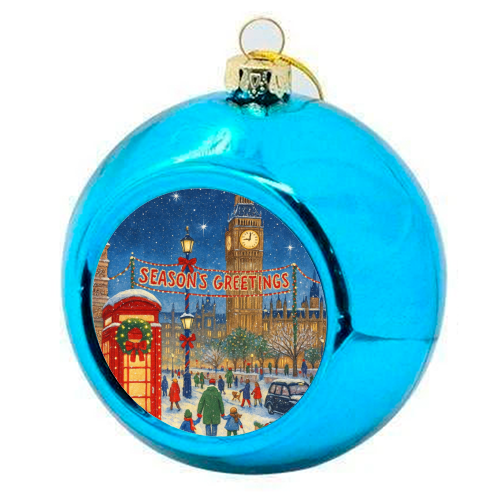 Christmas in London - colourful christmas bauble by Ms Doodle