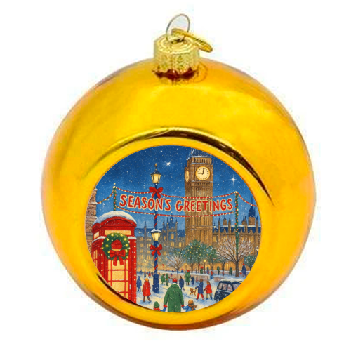 Christmas in London - colourful christmas bauble by Ms Doodle