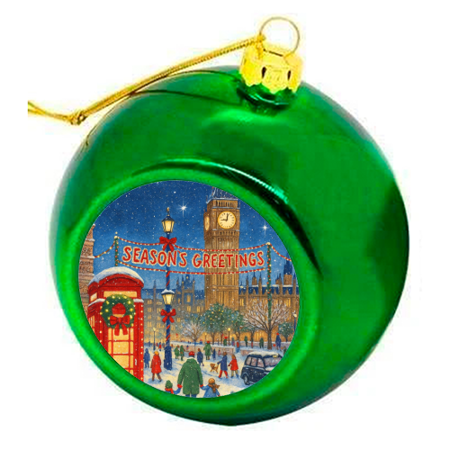 Christmas in London - colourful christmas bauble by Ms Doodle