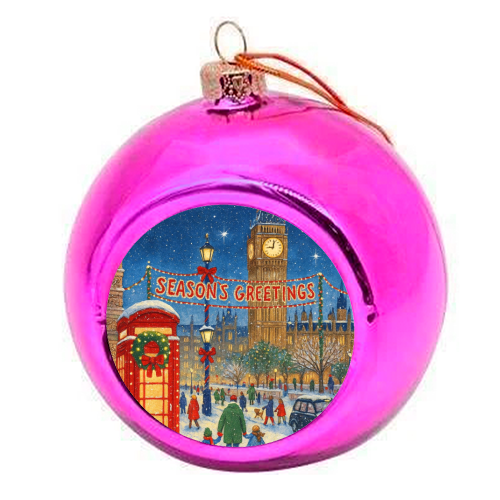 Christmas in London - colourful christmas bauble by Ms Doodle