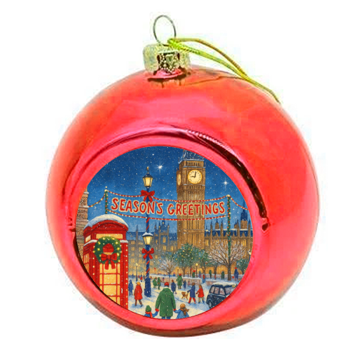 Christmas in London - colourful christmas bauble by Ms Doodle