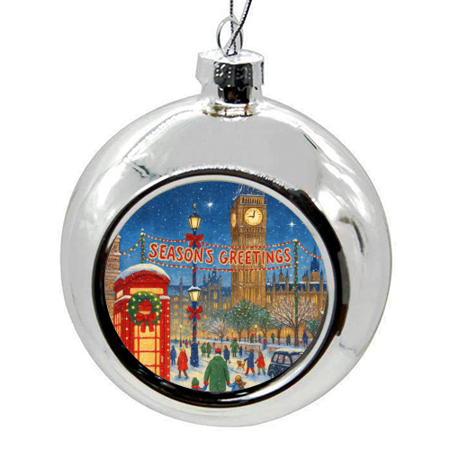 Christmas in London - colourful christmas bauble by Ms Doodle