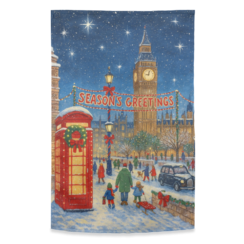 Christmas in London - funny tea towel by Ms Doodle