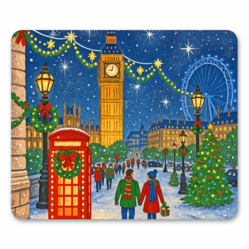 Christmas in London - mouse mat by Ms Doodle