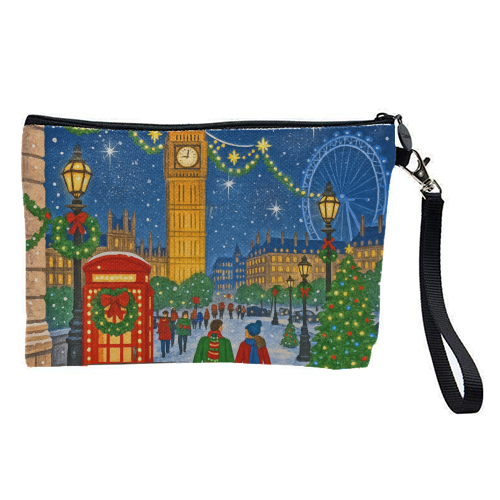 Christmas in London - pretty makeup bag by Ms Doodle