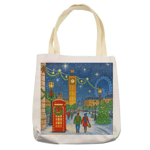 Christmas in London - printed canvas tote bag by Ms Doodle