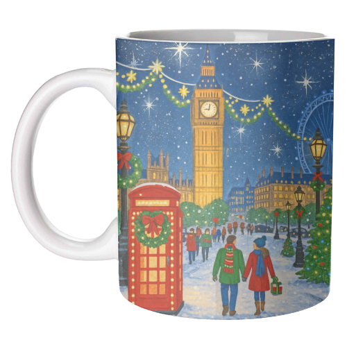 Christmas in London - unique mug by Ms Doodle