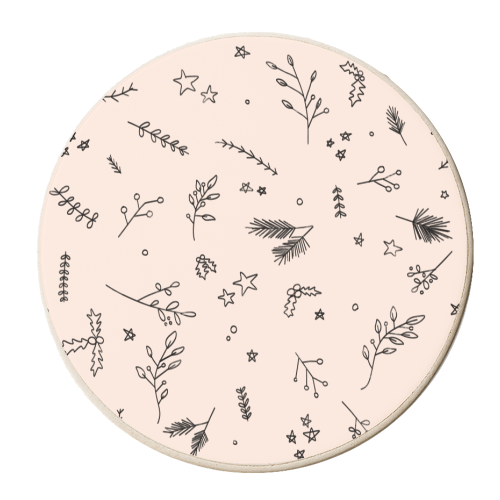 Christmas in Nature (Colourless) - personalised beer coaster by Pink and Pip