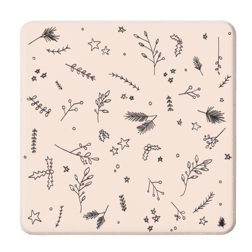 Christmas in Nature (Colourless) - personalised beer coaster by Pink and Pip