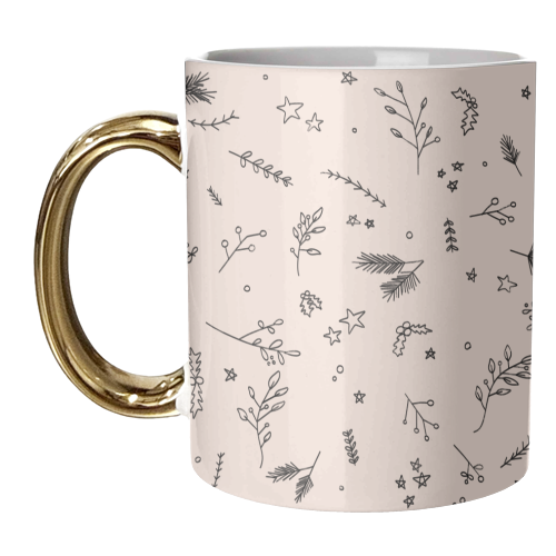 Christmas in Nature (Colourless) - unique mug by Pink and Pip