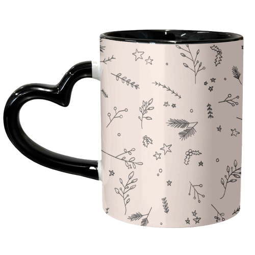 Christmas in Nature (Colourless) - unique mug by Pink and Pip
