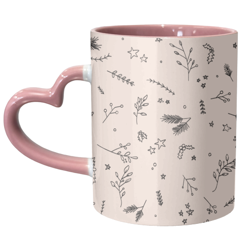 Christmas in Nature (Colourless) - unique mug by Pink and Pip