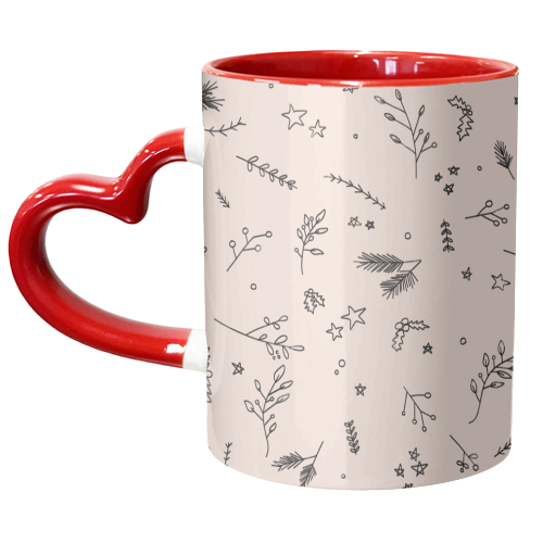 Christmas in Nature (Colourless) - unique mug by Pink and Pip