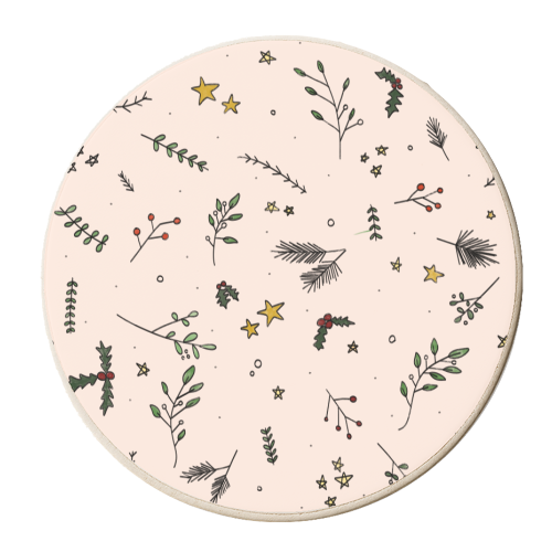 Christmas in Nature - personalised beer coaster by Pink and Pip