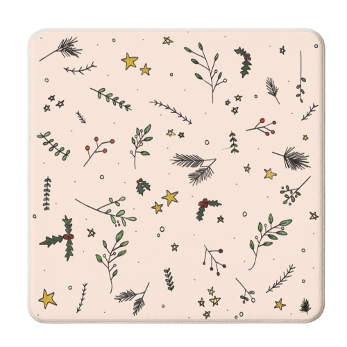 Christmas in Nature - personalised beer coaster by Pink and Pip