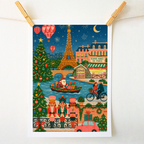Christmas in Paris - A1 - A4 art print by Ms Doodle