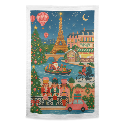 Christmas in Paris - funny tea towel by Ms Doodle