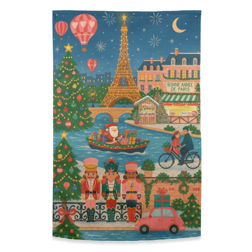 Christmas in Paris - funny tea towel by Ms Doodle