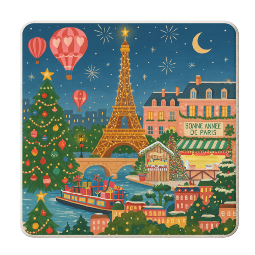 Christmas in Paris - personalised beer coaster by Ms Doodle