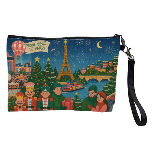 Christmas in Paris - pretty makeup bag by Ms Doodle