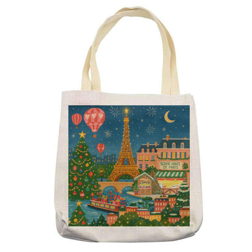 Christmas in Paris - printed canvas tote bag by Ms Doodle