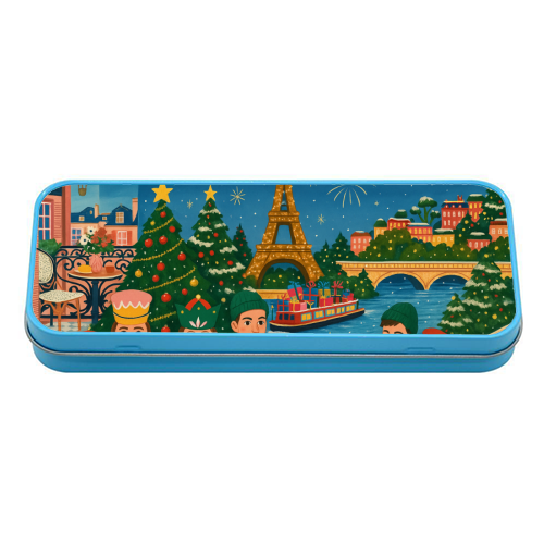 Christmas in Paris - tin pencil case by Ms Doodle