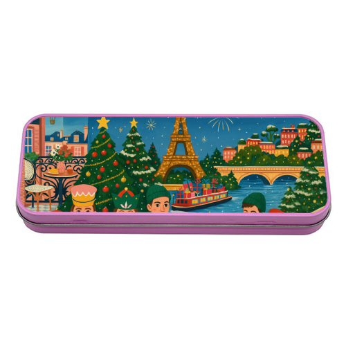 Christmas in Paris - tin pencil case by Ms Doodle