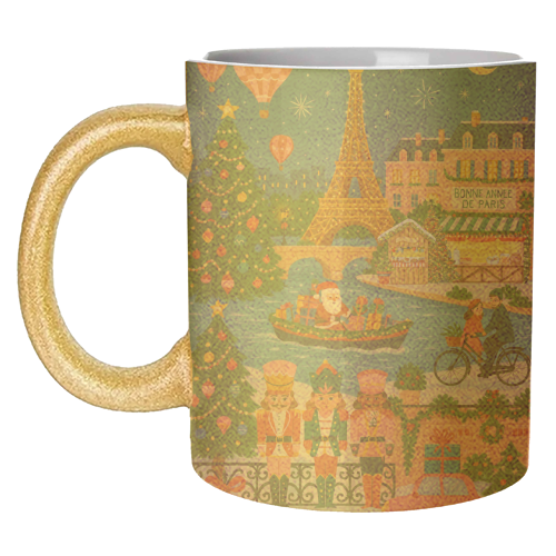 Christmas in Paris - unique mug by Ms Doodle