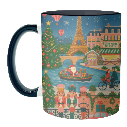 Christmas in Paris - unique mug by Ms Doodle