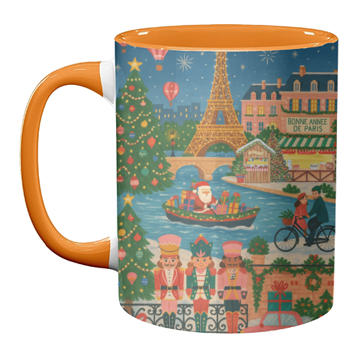 Christmas in Paris - unique mug by Ms Doodle